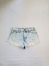 Sneak Peek Size L Boyfriend White Distressed Destroyed Jean Shorts USA Ca10