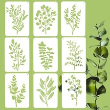 Eucalyptus Leaf Stencils for Painting 8x6 Inch, Stencils-9pcs