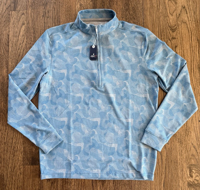 Johnnie O NWT Men's Small Quarter Zip Pullover Dowell Tornado Blue LS NWT $148