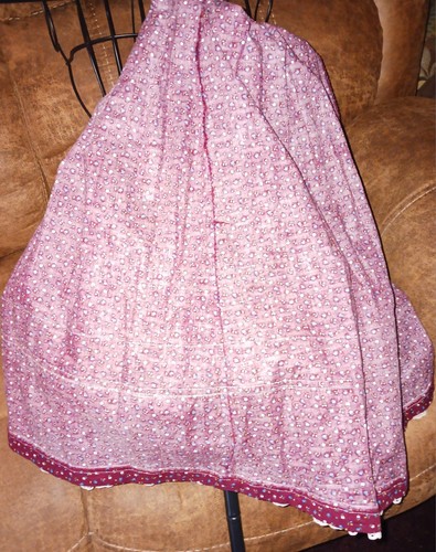 Hausgemachtes genähtes burgunderrotes Gunne Sax Kleid mit Blumenmuster *Maße prüfen* - Bild 11 von 13