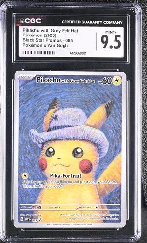 CGC 9.5 MINT+ Pikachu With Grey Felt Hat English Pokemon 2023