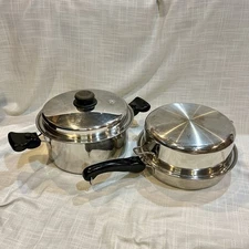 SaladMaster Versa Tec 11" Skillet Pan + 7 Qt Stockpot ~ TP304-316 ~ W/ HANDLES