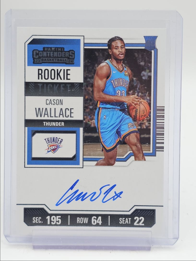 CASON WALLACE 2023-24 CONTENDERS ROOKIE TICKET AUTOGRAPH RC AUTO Q5480