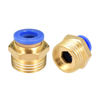 2 Pcs 1/2'' G Male Straight Thread 8mm Push In Joint Pneumatic Quick Fittings