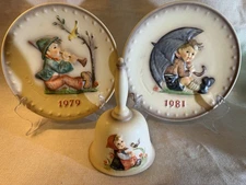 Hummel Goebel TMK-6 3 Pc Set - 1979 & 1981 Annual Plates + 1981 Annual Bell 
