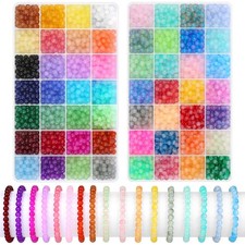 2800 6mm Glass Beads for Bracelets, 56 Colors Crystal Beads for Jewelry Makin...