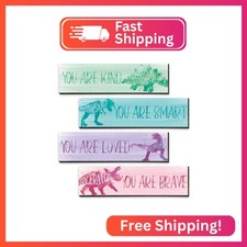 Yalikop 4 Pcs Dinosaur Room Decor for Boys, Inspirational Posters Wall Plaque fo