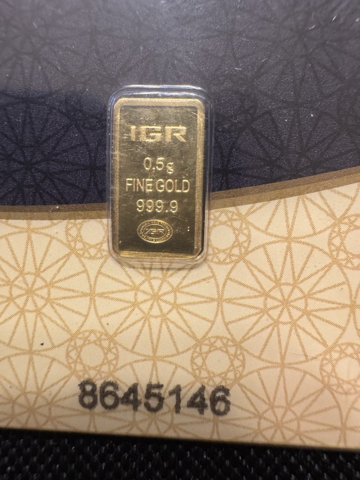 0.5 Gram IGR Gold Bar • 999.9 Fine • Sealed Assay Card • Istanbul Gold Refinery