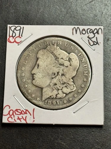 1891 CC Morgan Silver Dollar VG Very Good Key Date Carson City Mint Coin (19278)