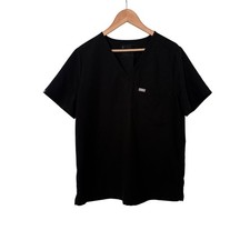 FIGS Technical Collection Scrub Top Black V-Neck Chest Pocket FW1000 Mens XL