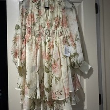 ASOS Maternity Floral, Pearl Embellished Mini dress With Ruching Detail Size 2