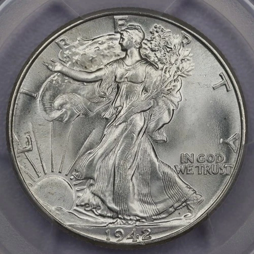 1942 50c Walking Liberty Half Dollar - PCGS MS 65