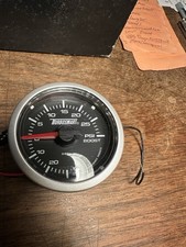 Turbosmart Boost Gauge 0-30psi 52mm Black Face Silver Bezel - 2 116