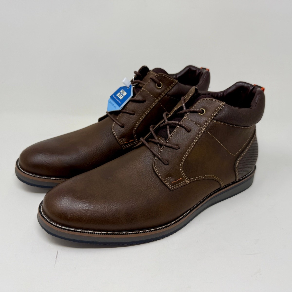 Nunn Bush Chuka Hiker Boots Brand New In Box Mens 8 1/2 Brown Cognac S-1533 Nunn Bush Chase Plain Toe Chukka Boots, Cognac - Tan | Boots  main image 4