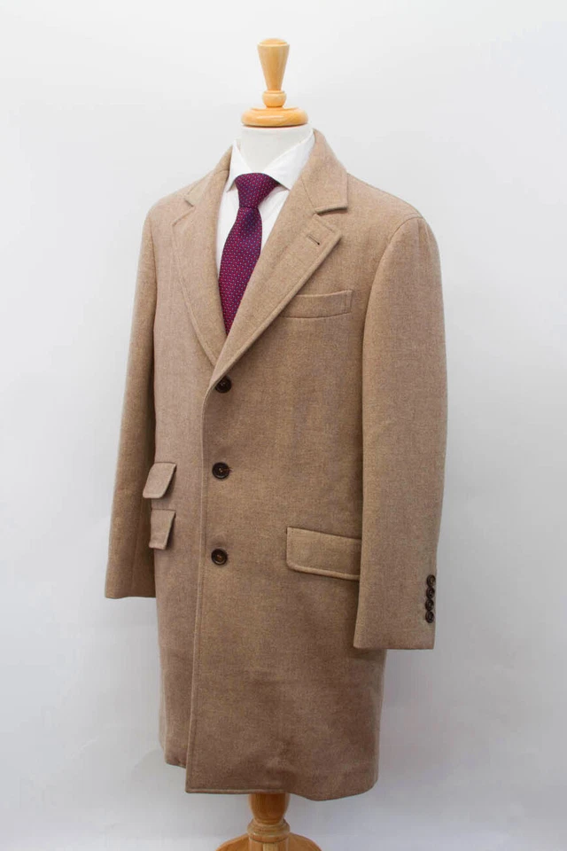 NWT$5995 Brunello Cucinelli Men VirginWool Overcoat W/Denim Underlay Detail A221 - Image 2 of 4