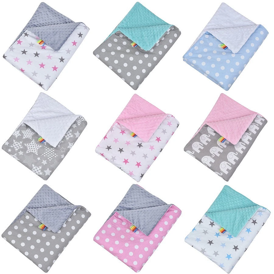 BABY-DELUX Babydecke MINKY Baby Kuscheldecke 100x75 Krabbeldecke Decke Nickystoff