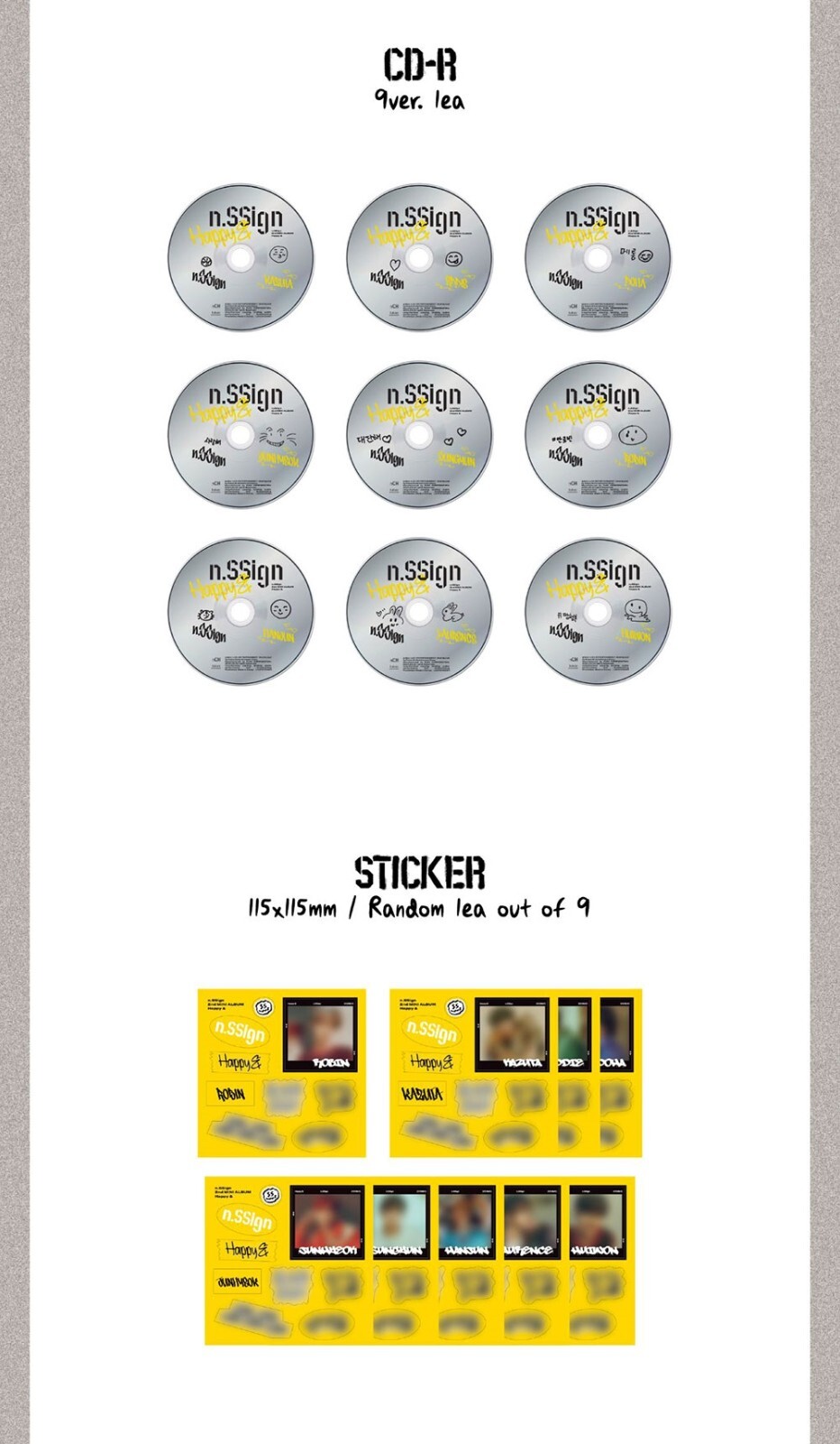 [1P] n.SSign - 2nd MINI ALBUM [Happy &](Digipack ver.) Card Sticker ...