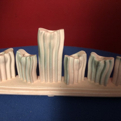 Vintage Handmade Menorah Chanukah Candle Hebrew Ceramic One Of A Kind. - Picture 2 of 8