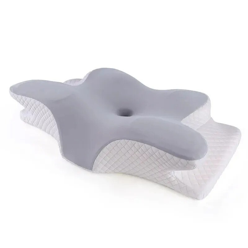 Oreiller cervical papillon haut de gamme en mousse à mémoire de forme et housse hypoallergénique