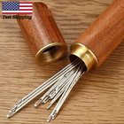 Blind Sewing Needle 30pc Stainless Steel Stitching Pins Embroidery Self Threader