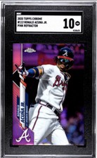 RONALD ACUNA JR. 2020 Topps Chrome PINK REFRACTOR #112 SGC 10 GEM MT - Low Pop.