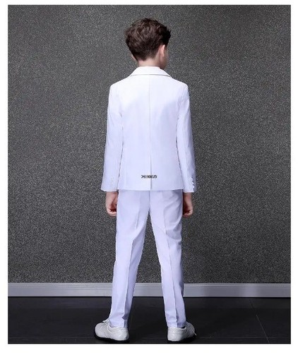 Lot Flower Boys White Suit Wedding Party Set Tuxedo Dress Graduation Costume - Picture 5 of 26
