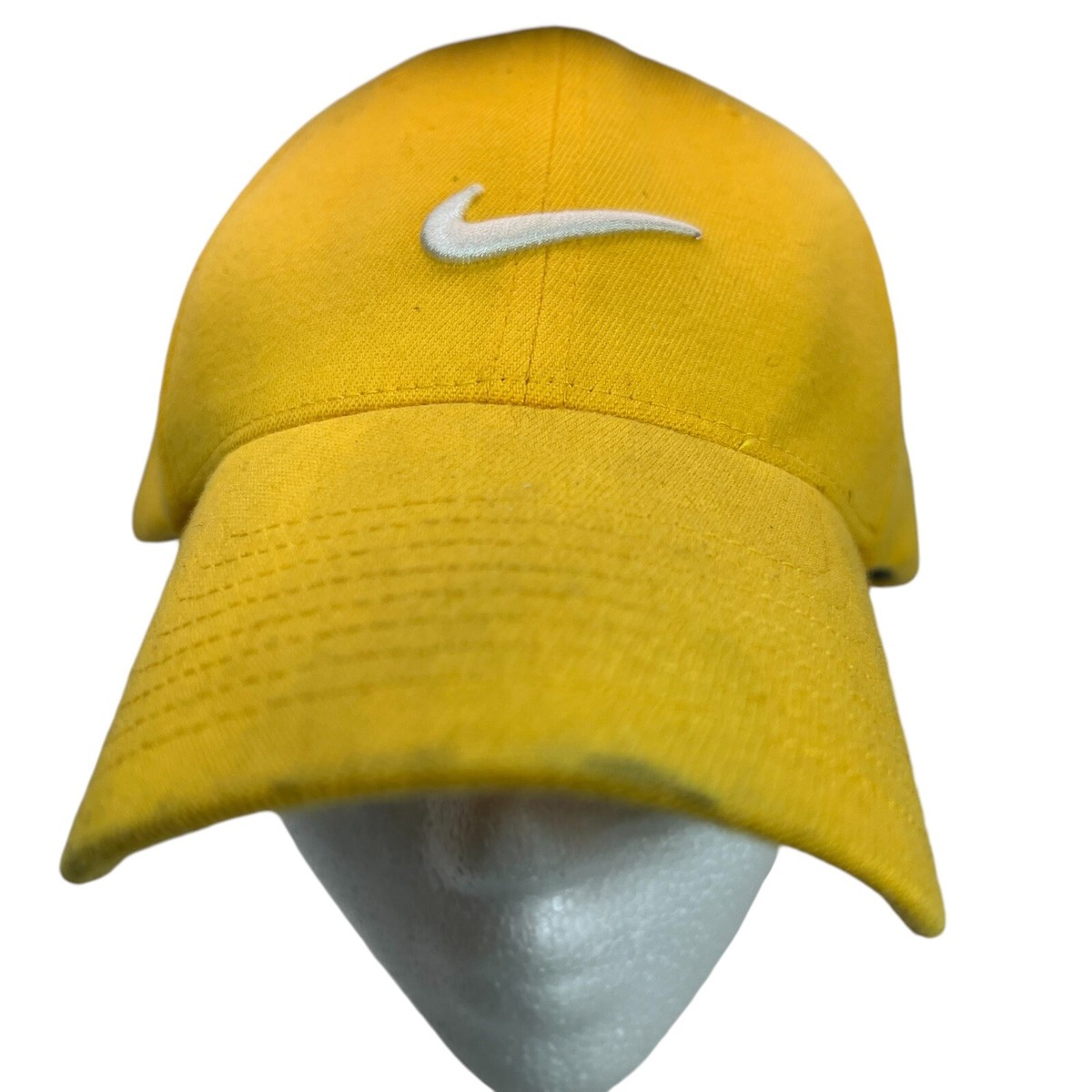 Nike Swoosh Mustard Yellow Baseball Hat Cap One Size Stretch