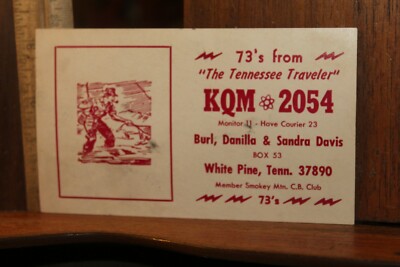 Vintage QSL Card White Pine Tennessee Burl Danilla Sandra Davis 