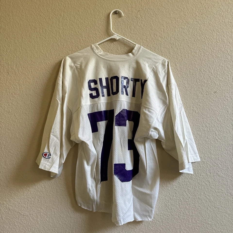 Camiseta deportiva CHAMPION vintage hecha en EE. UU. envejecida corta #73 para hombre talla M Foto 3 de 4