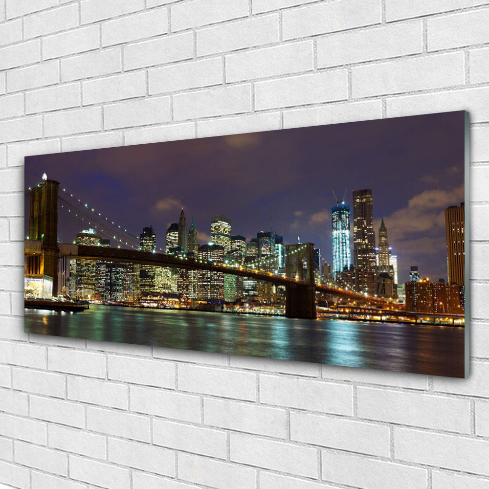 Image sur verre architecture et pont de ville pour grand salon moderne
