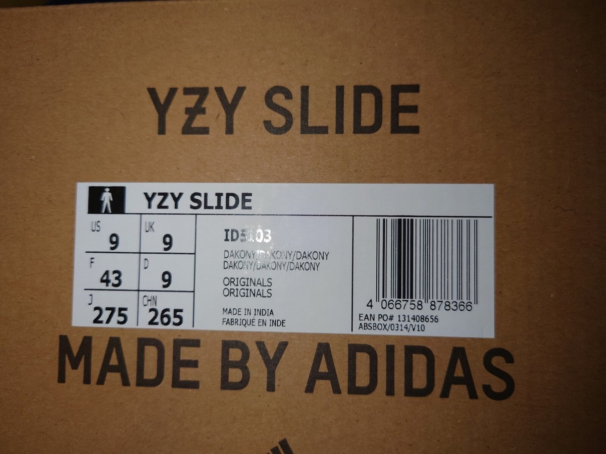 Adidas Yeezy Slide Adults US 9/UK 9 Dark Onyx ID5103 | eBay UK