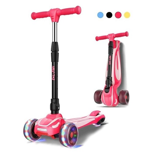 LOL FUN 3 Wheel Foldable Kick Scooter For Kids Age 312 Girls Pink eBay