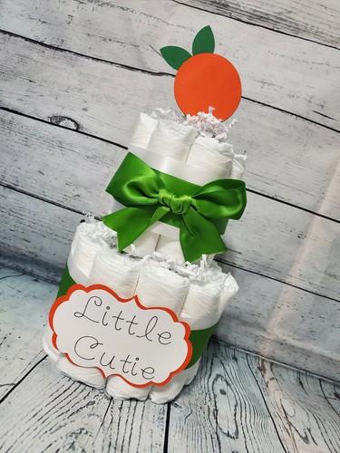 Torta e set pannolini 3 livelli - tema agrumi arancia Little Cutie - Clementine - Foto 6 di 15