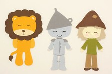 Wizard Of Oz Lion Tinman Scarecrow Paper Die Cut Scrapbook Embellishment