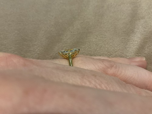 1.0 Carat Lab Created Diamond Marquise Cut Engagement Ring 14k Gold Plated 925 R - Picture 3 of 8