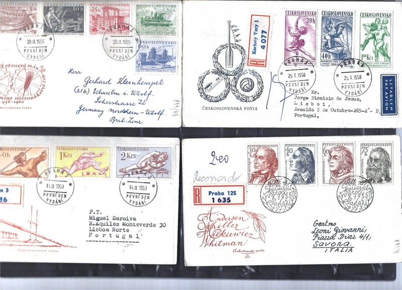 CZECHOSLOVAKIA-COVERS-FDC-40 COVERS-1950s AND 1960s-F-VF-SETS-BETTER-#61