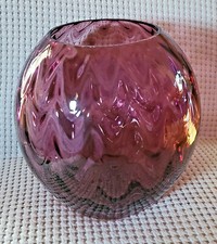 Vintage Fenton Bowl Vase Amethyst Plum Purple 8"x8"