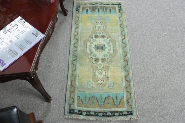 1.6x3.7 ft Small Rug Oushak Rugs Turkish Rug Colorful Rugs Vintage Rugs
