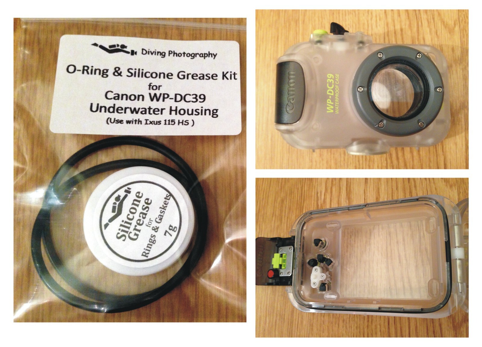 Oring & grease Kit for Canon WPDC41 DC32 DC39 Diving Underwater