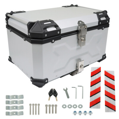 65L Motorcycle Aluminum Trunk Tour Tail Box Waterproof Luggage