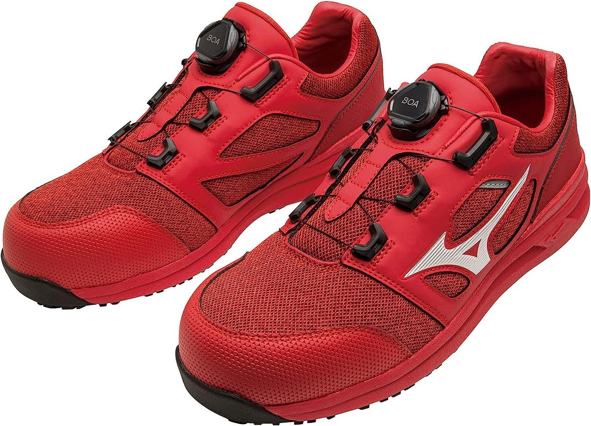 MIZUNO WORKING Safety Shoes ALMIGHTY LS2 52L BOA F1GA2202 Red US6