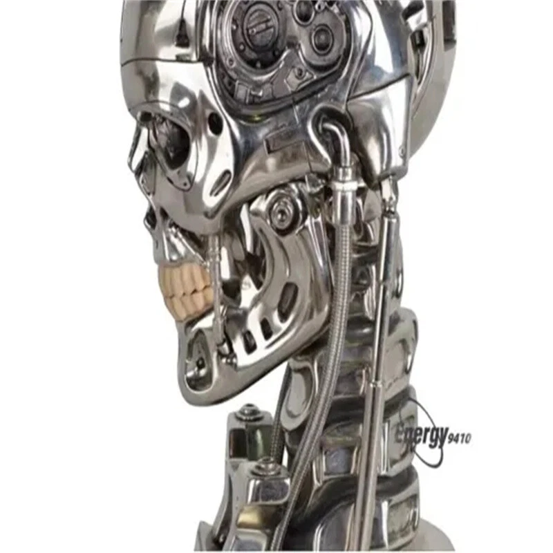 Terminator T2 Arnold T800 1:1 Endoesqueleto Calavera Busto Estatua Resina LED Ojos NUEVO Foto 3 de 4
