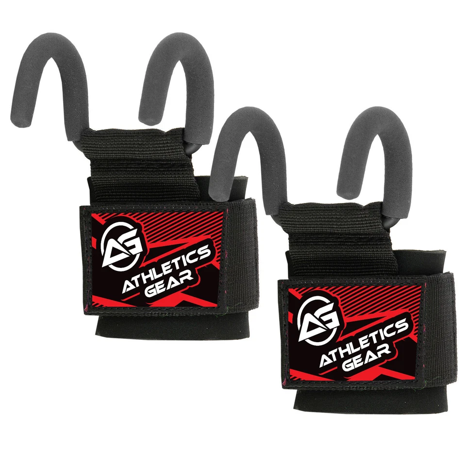 Pro Weight Lifting Training Gym Hook Grips Straps Wrist Support Lift Kombat - Image 2 of 4