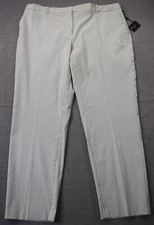 Tommy Hilfiger Radcliffe Women White w Blue Pin Stripe Pants NWT 39 x 29.5 Sz 16