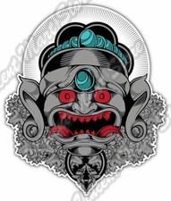Evil Scary Gray Mask Gift Idea Car Bumper Vinyl Sticker Decal 4X5"