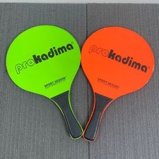 2 Prokadima Paddles Neon Green Orange Wooden Sport Design Beach Paddle Ball