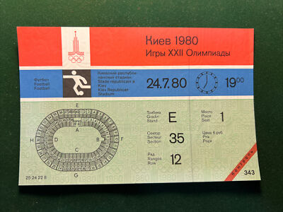 XXII OLYMPIC GAMES MOSCOW. Football, KIEV 24/7/ 1980 Kiev Republican Stadium 7PM