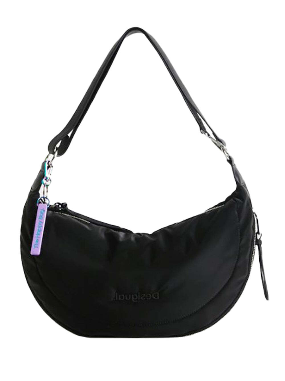 Desigual Shoulder Bag Mezzaluna Tracolla Nero Donna