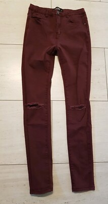Hailys Jeans Skinny Gr. S/M Bordeaux Rot 