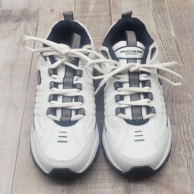 Skechers Energy After Burn Mens White/Navy Low Top Leather